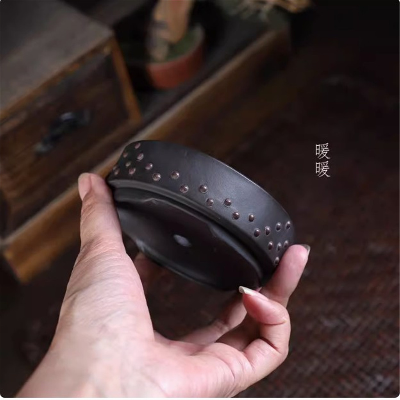 Bonsai Repotting Mat - Pot Bonsai Bulat Keramik, Alam Kuku