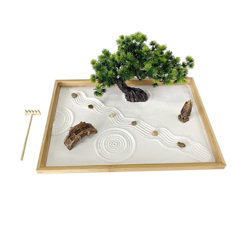Bonsai Zen Garden Kit - Taman Zen Jepang untuk Meja dengan