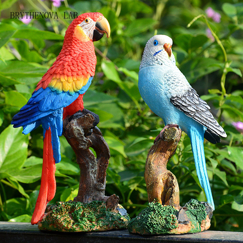 Bonsai Garden Wall - Ornamen Patung Burung Beo Resin Dekorasi