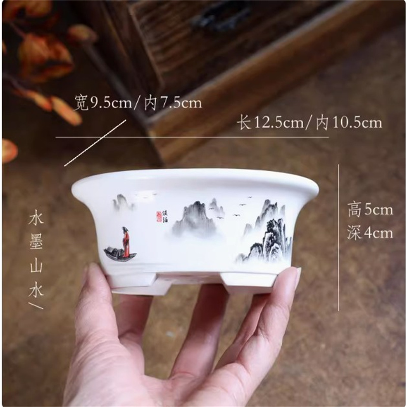 Pot Bonsai Oval Putih Porselen - Bonsai Repotting Mat ulasan dan harga