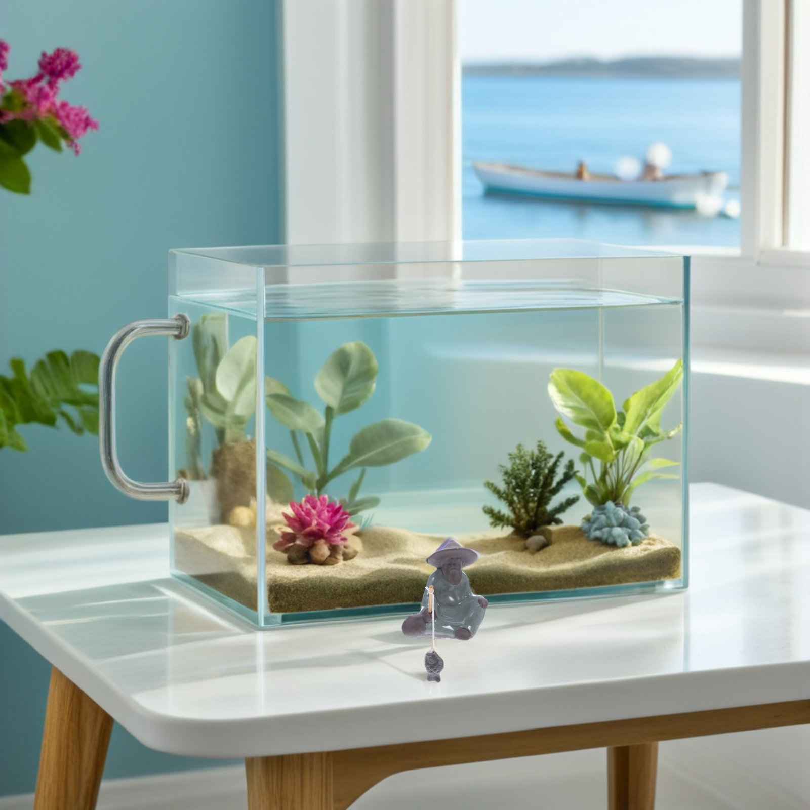 Patung Nelayan Keramik Ringan  - Bonsai Tree Miniature Zen Garden ulasan dan harga