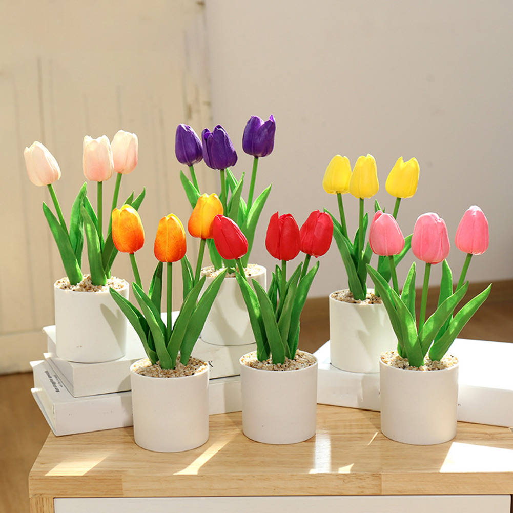 Aksesoris Bunga Tulip Buatan d - Bonsai Garden China ulasan dan harga