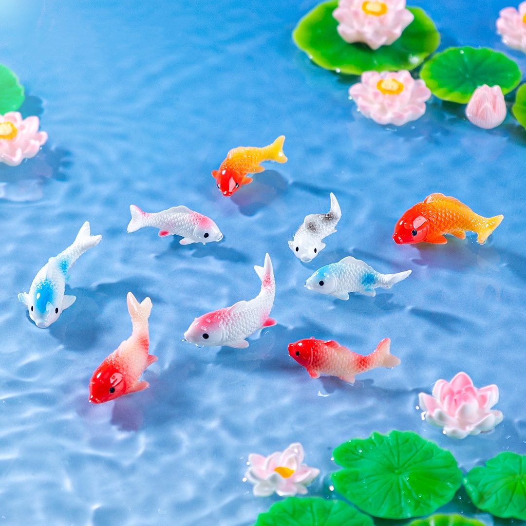10 Buah Patung Ikan Koi Mini R - Landscape Bonsai Garden ulasan dan harga
